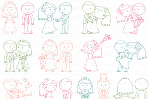 Wedding Stick Figure PS Brushes