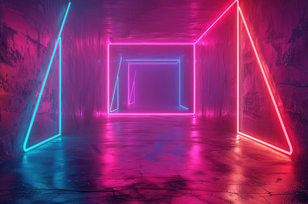 Modern neon geometric background wit, a Wallpaper Photo by Maylianaw28