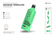 Metal Bottle Tumbler Mockup Template, a Household Mockup by DesignRushMarket (Thumbnail 1 of 6)