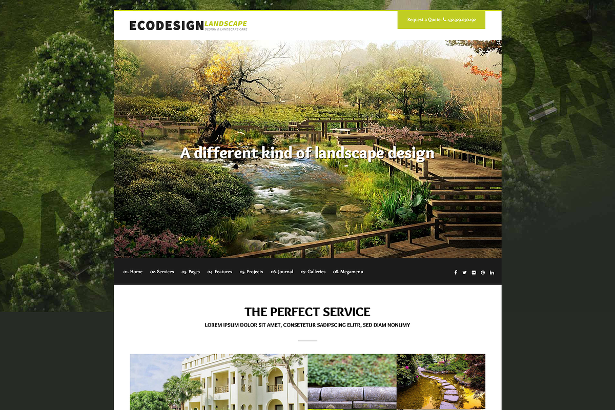 Ecodesign - Landscape Design Theme, a WordPress Template by 7Theme
