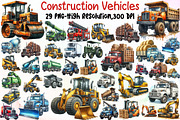 Watercolor Construction Vehicles Cli, an Illustration by Sublimation Artist (Thumbnail 1 of 5)