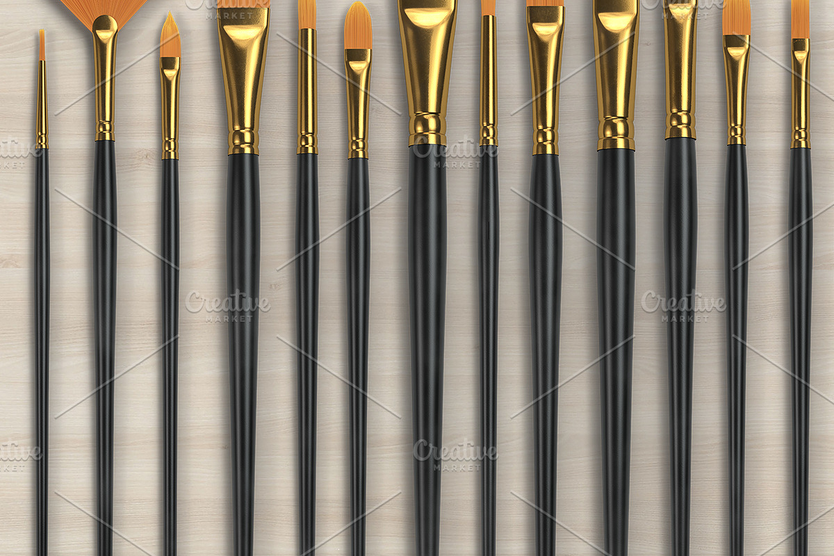 Set of brushes on a transparent back, an Arts & Entertainment Photo by Tempera (Photo 3 of 3)