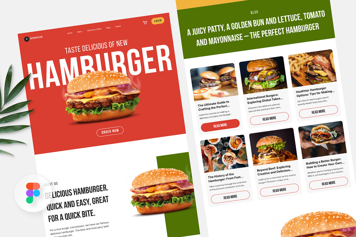 Aperatifler – Delicious Hamburger, a Landing Page Template by Panen Creative (Photo 1 of 3)