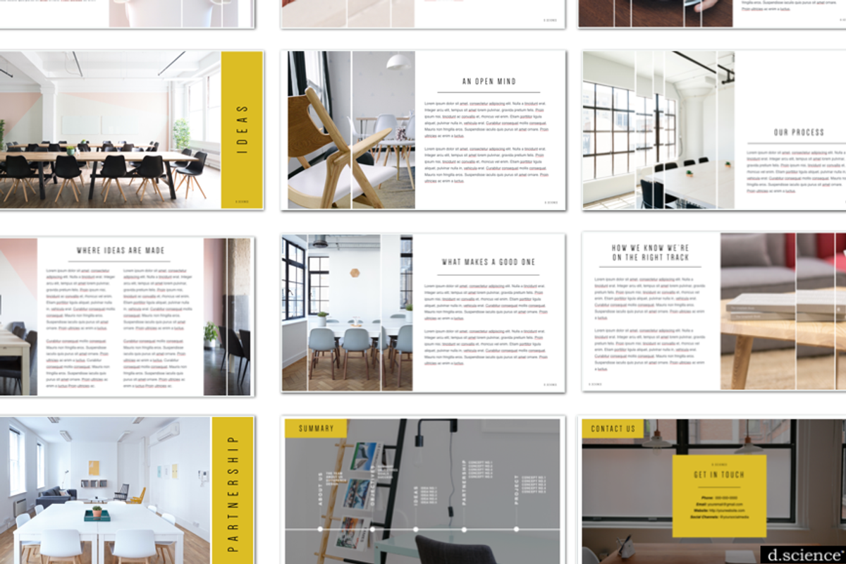 Creative Pitch Deck Presentation, a Presentation Template by Template Monkey @dscience (Photo 7 of 12)