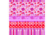 Patchwork Hearts and Florals Pinks, a Pattern Graphic by Sharon Schwalbe (Thumbnail 2 of 2)