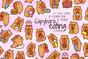 Cute Kawaii Capybara with Food, an Animal Illustration by Palau (Thumbnail 1 of 12)