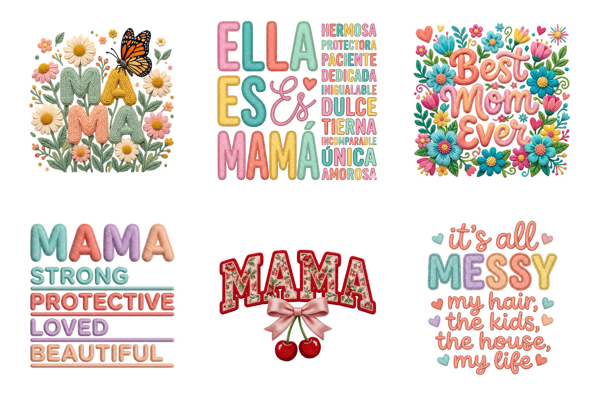 Faux Yarn Crochet Mother's Day PNG, an Illustration by SinaCreation (Photo 2 of 8)