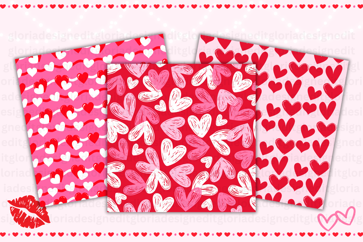 Romantic Valentine Seamless Pattern, a Pattern Graphic by Gloria Designed It (Photo 5 of 5)