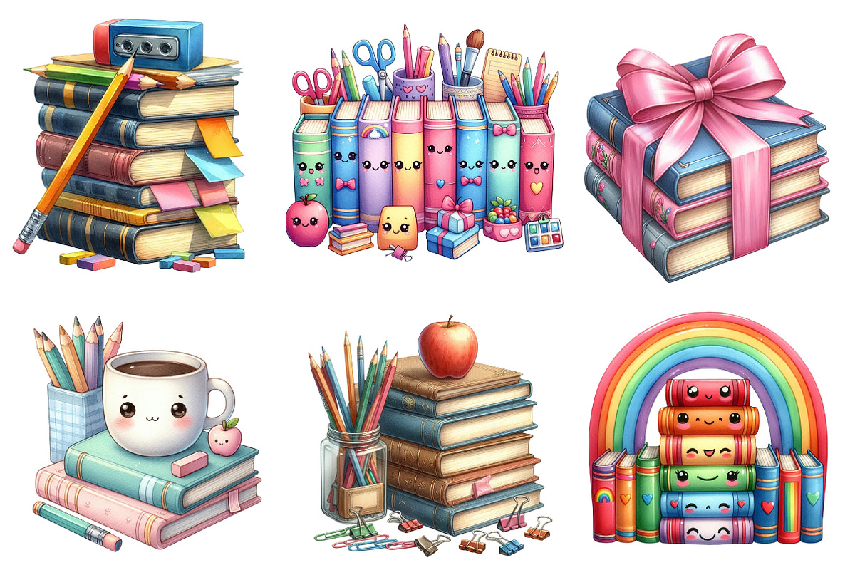 Back to School Books Stack, an Illustration by CreationArt (Photo 2 of 6)