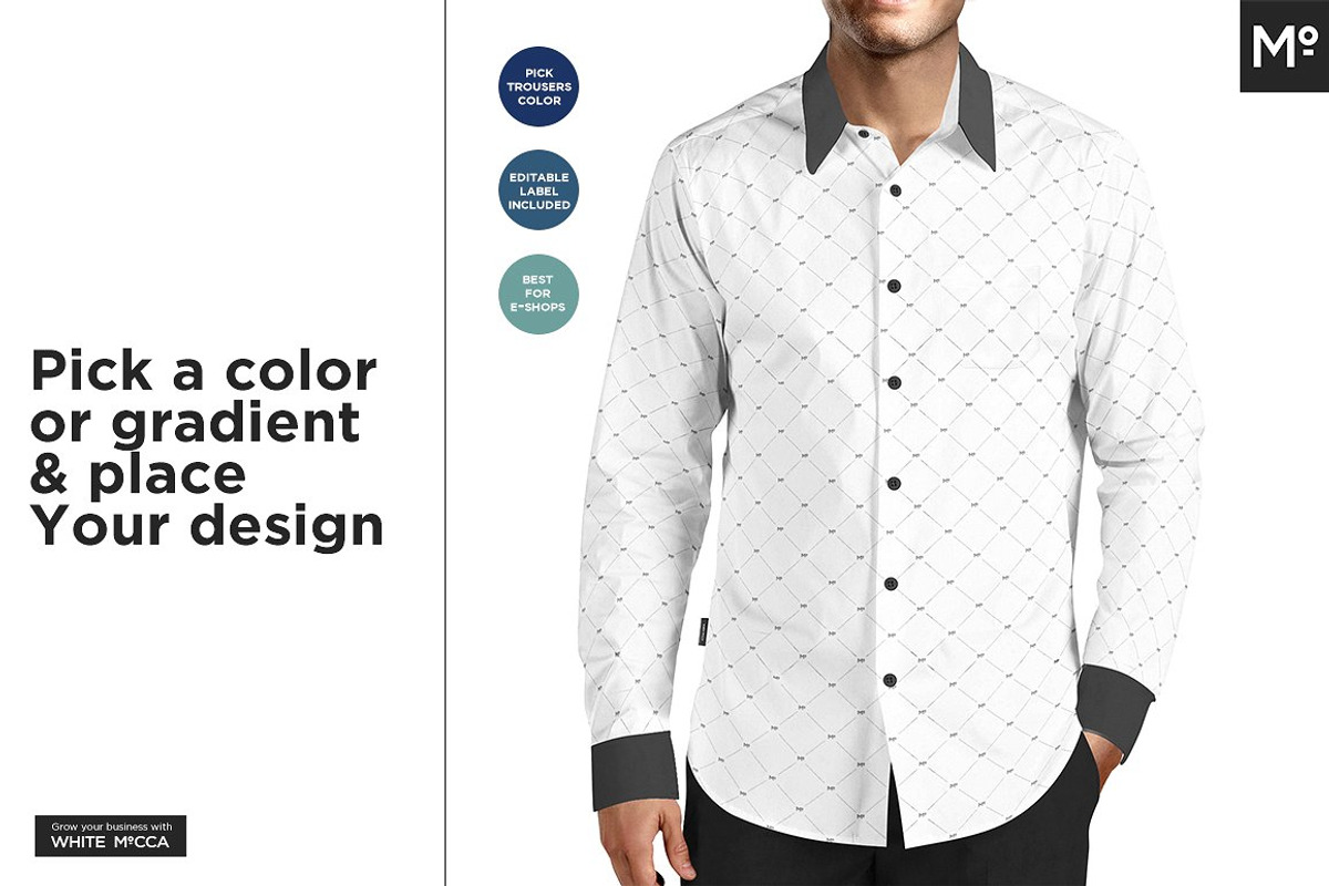 Casual Dress Shirt Mock-ups Set, a Shirt Mockup by Mocca Mockups Store (Photo 7 of 11)