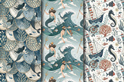 Seamless Pattern Set Marine Fantasy, a Pattern Graphic by Designs by Helen Trupak (Thumbnail 8 of 8)
