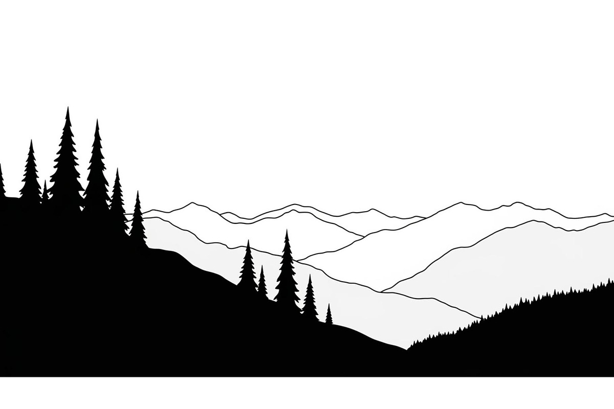 Mountain Pines Silhouette, a Graphic by hafijul (Photo 7 of 17)