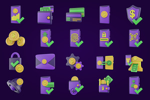 3D Digital Wallet Icon