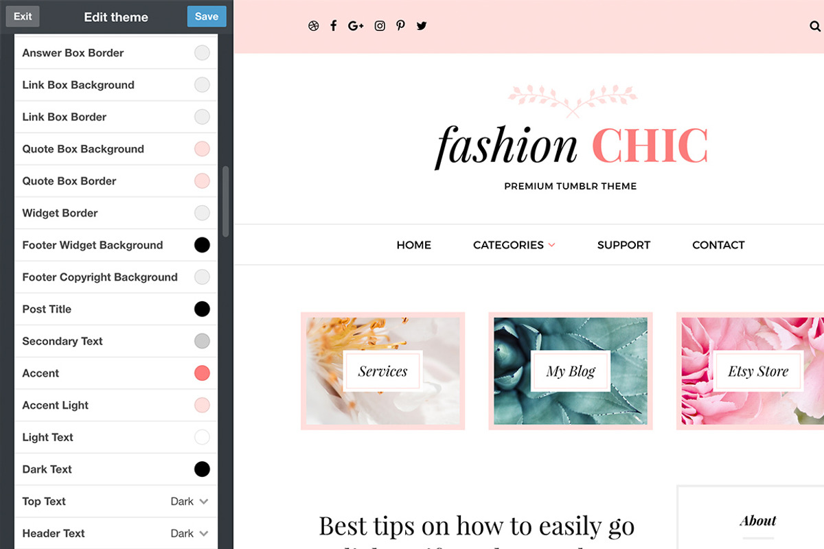 Fashion Chic Tumblr Theme, a Websites & App Template by Themelantic (Photo 5 of 5)