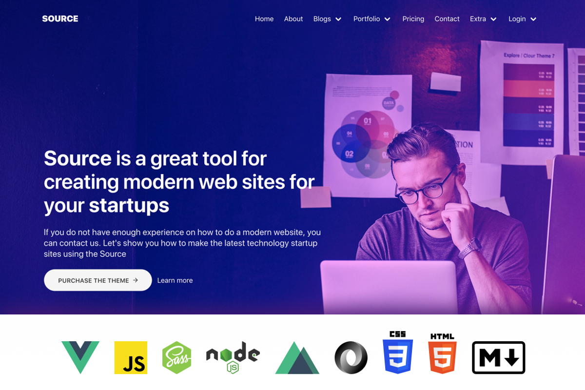 Source - Universal App VueJs & Nuxt, a HTML Template by Themebiotic (Photo 1 of 3)
