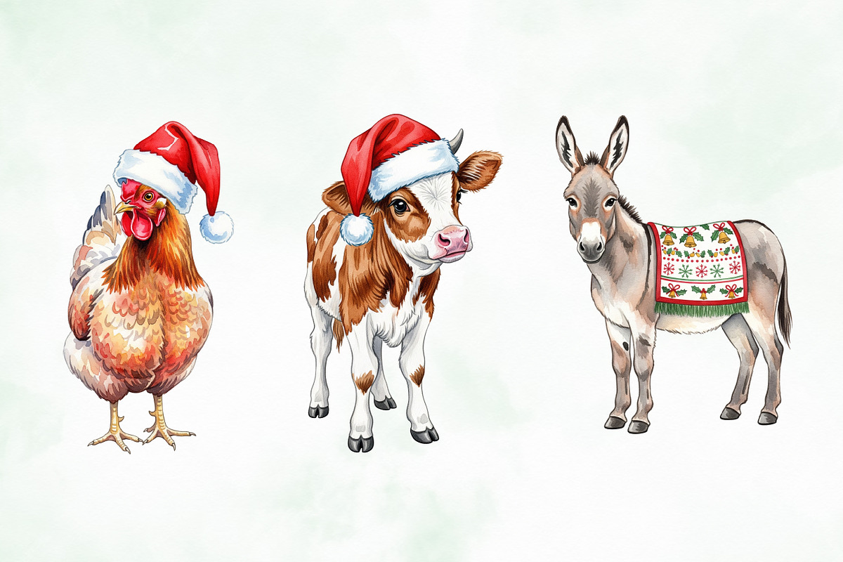 Christmas Farm Clipart Collection, an Illustration by Creative Art (Photo 8 of 9)
