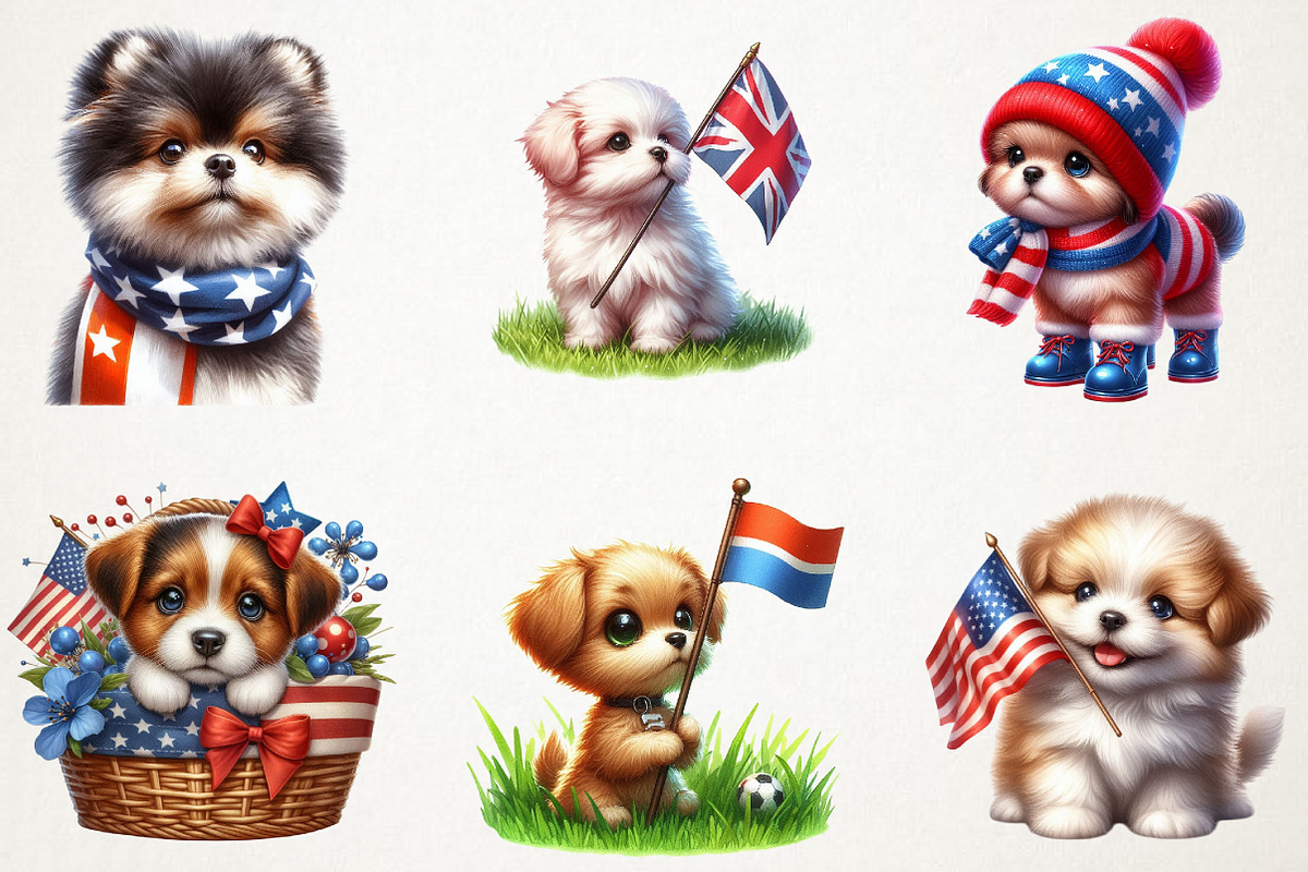 4th of July Cute Dog Sublimation, a Seasonal Illustration by RobertsArt (Photo 5 of 7)