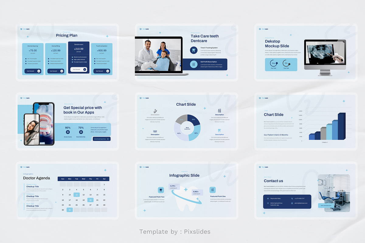 Dental Care and Clinic PowerPoint, a Presentation Template by Pixslides (Photo 7 of 8)