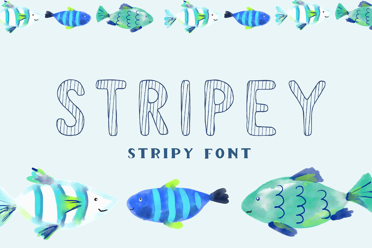 Stripey - display stripy font, a Sans Serif Font by Art pages (Photo 1 of 4)