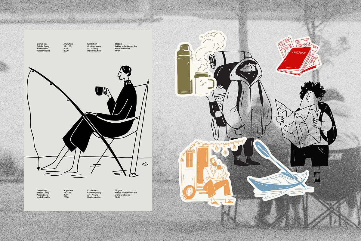 Lets Go Camping: 50 Illustration Set, a Person Illustration by Veyla (Photo 10 of 14)