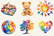 Autism Puzzle Sublimation Clipart, an Illustration by OK Design (Thumbnail 4 of 5)