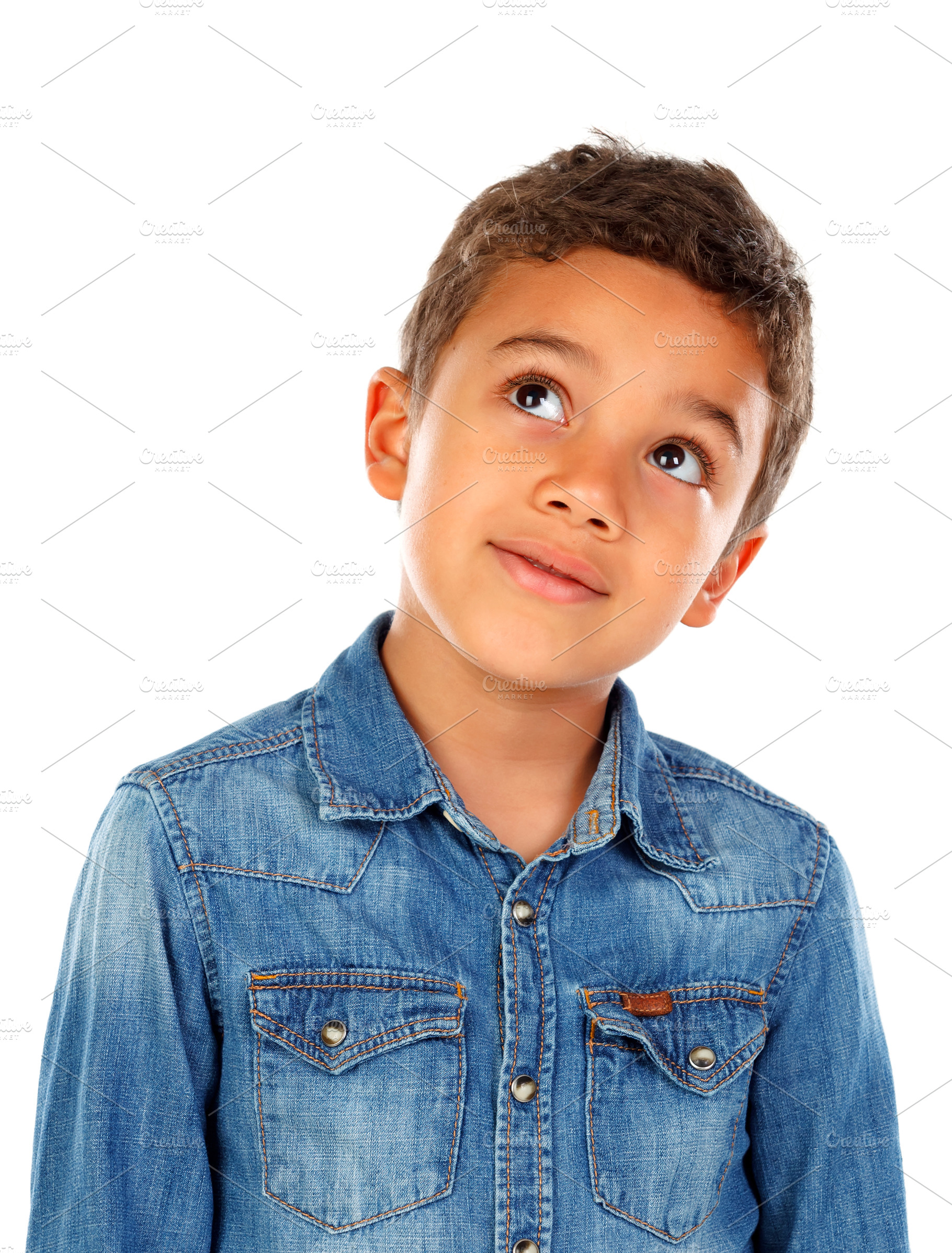 Pensive small child with denim shirt, an Animal Photo by José Manuel Gelpi