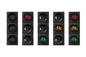 Bicycle traffic lights set isolated, a Transportation Illustration by art PVP - market