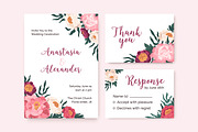 Floral wedding invitation cards set, a Decorative Illustration by Good Studio (Thumbnail 1 of 3)