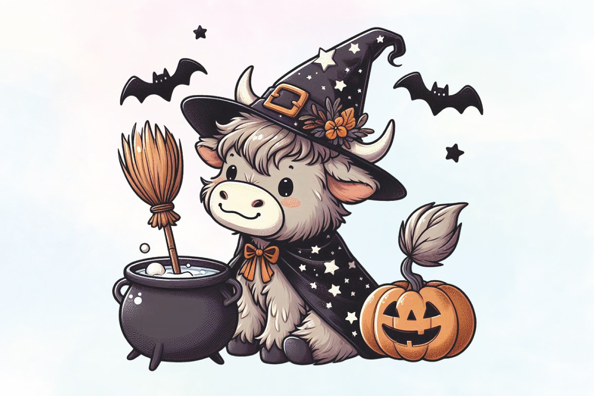 Halloween Highland Cow PNG, an Illustration by CraftArtStudio (Photo 1 of 4)