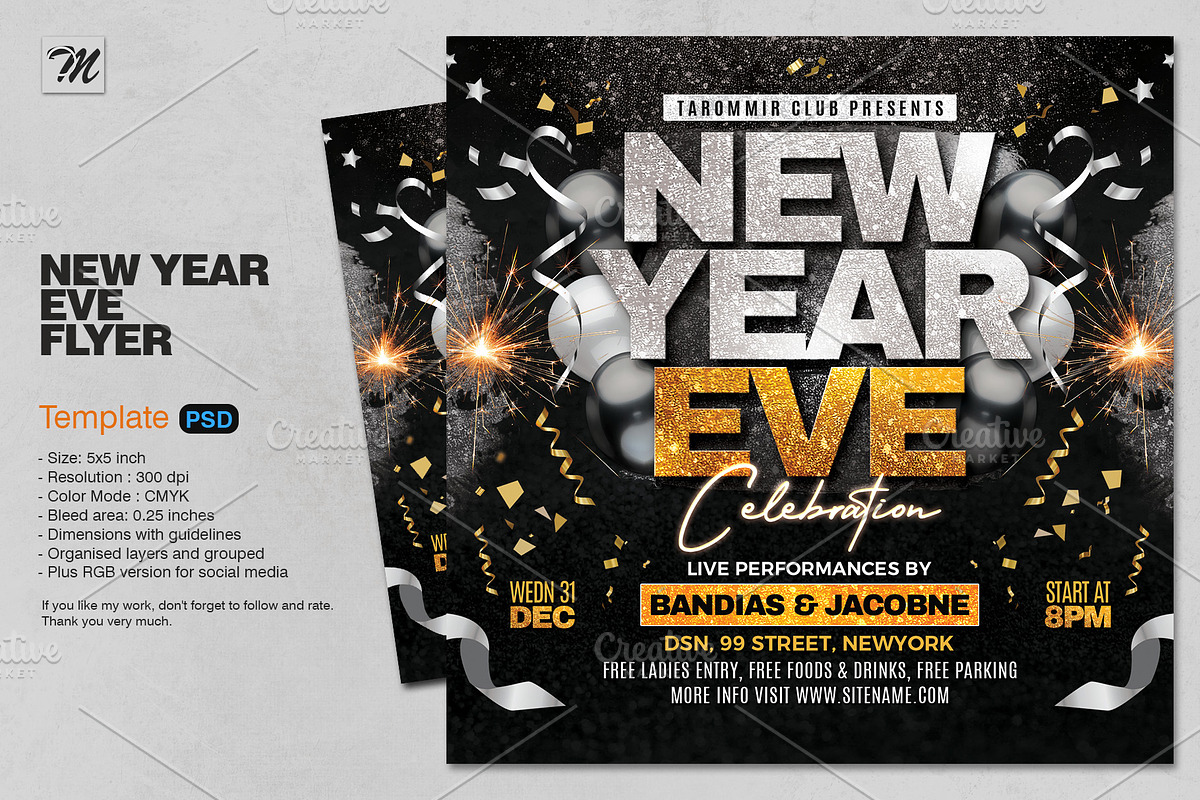 New Year Eve Flyer, a Flyer Template by Tarommir (Photo 1 of 3)