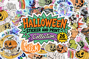 Halloween Spooky Sticker Collection, an Object Graphic by Alina Sh (Thumbnail 1 of 8)