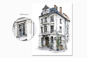 Parisian Townhouses, a Decorative Illustration by rileyBgraphics (Thumbnail 7 of 7)
