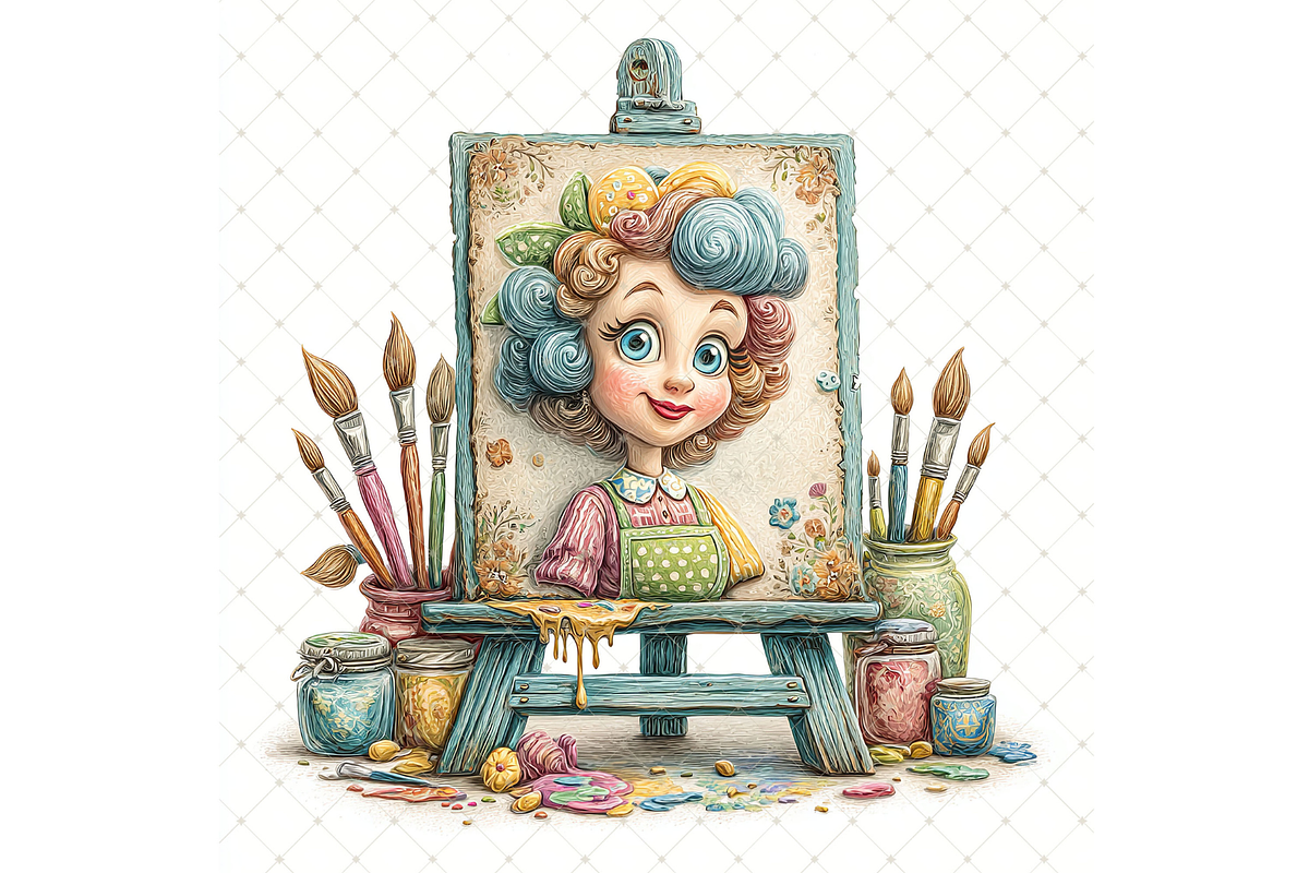 Canvas on Wooden Easel Clipart JPG, an Illustration by Memories By Lea (Photo 15 of 19)