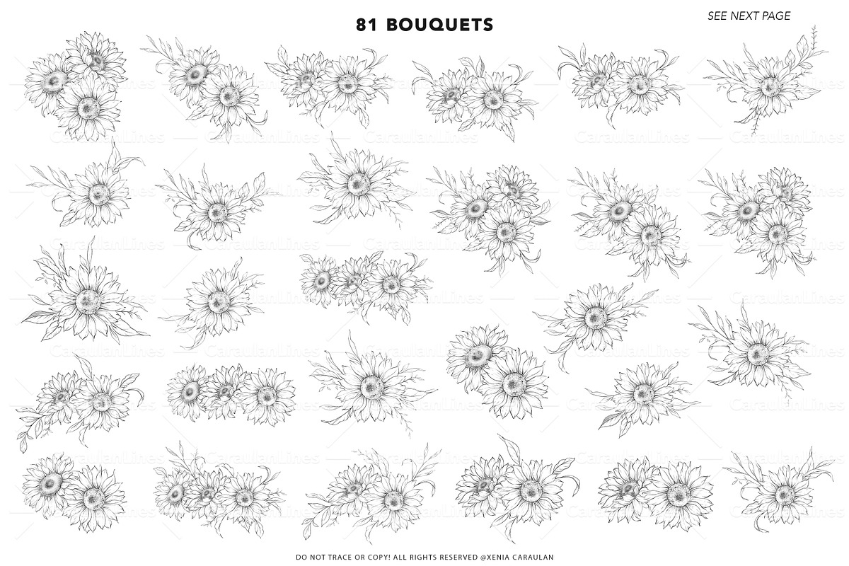 Sunflower Stamps for Procreate, a Brush Add-On by CaraulanStore (Photo 3 of 11)