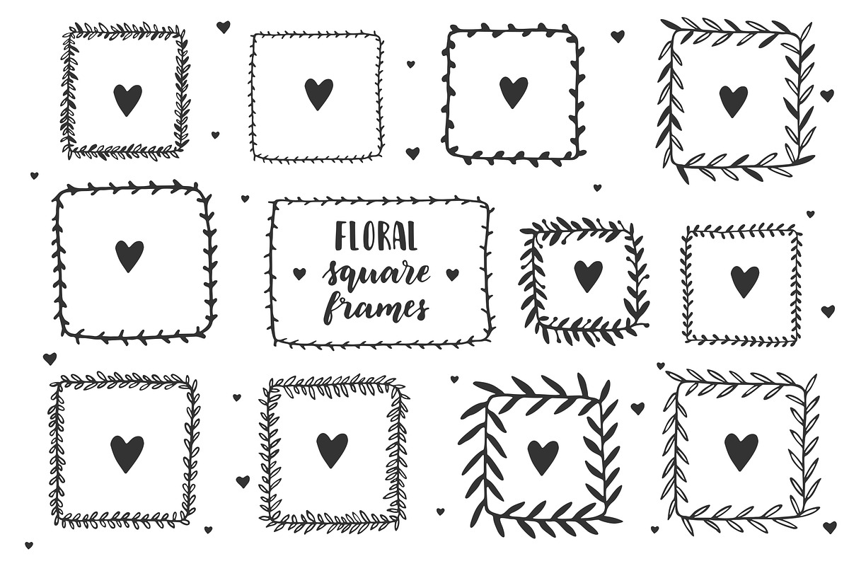 Handdrawn vector frames & wreaths, an Object Graphic by ekzi.letters (Photo 4 of 5)