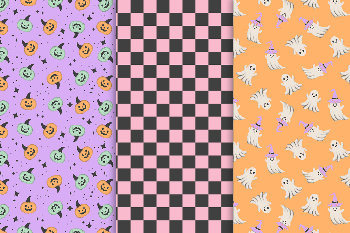 Pastel Halloween Seamless Patterns, a Pattern Graphic by The Audacious Brush (Photo 3 of 9)
