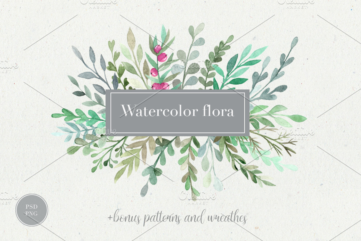 Watercolor flora. Styled collection., a Decorative Illustration by Bang Bang Bureau (Photo 1 of 6)