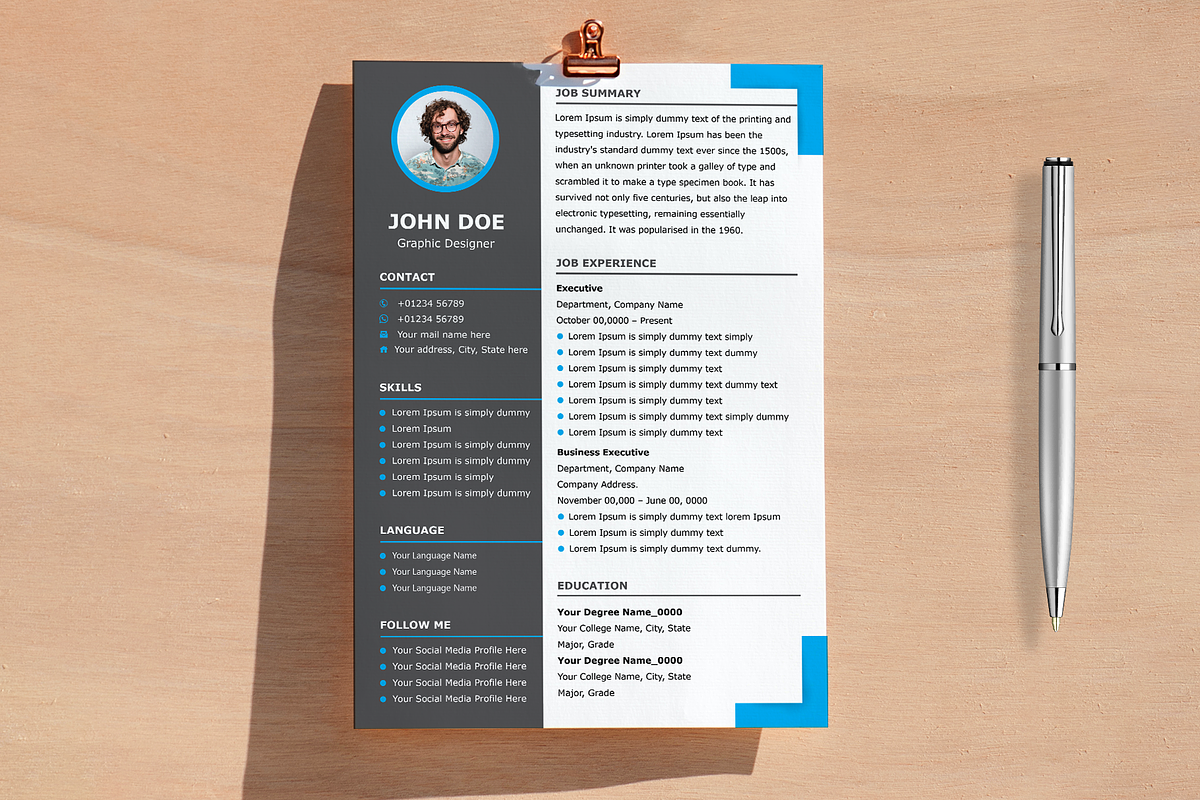 Modern Professional Resume Template, a Resume Template by Annudesign (Photo 5 of 5)