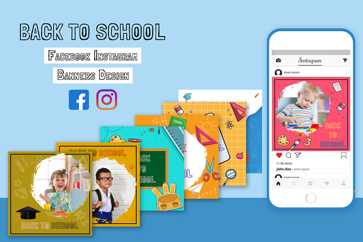Back To School Banners Design, a Social Media Template by Nisha Droch (Photo 1 of 3)