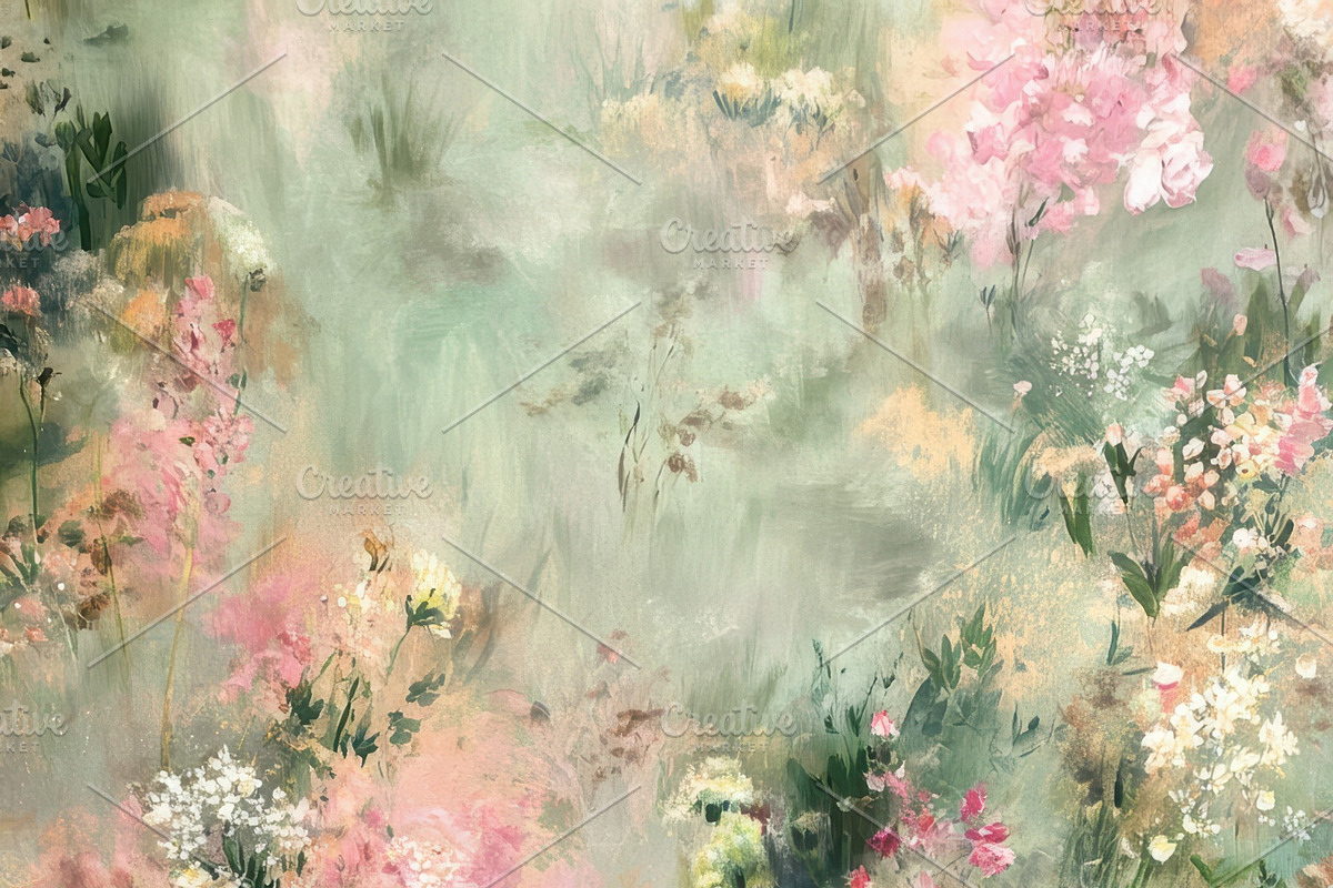 Whispering Blooms Wallpaper, a Decorative Illustration by Virgo Studio