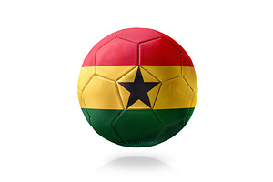 Ghana Flag Soccer Ball with Black Star, a Sports & Recreation Photo by Davizro's Market