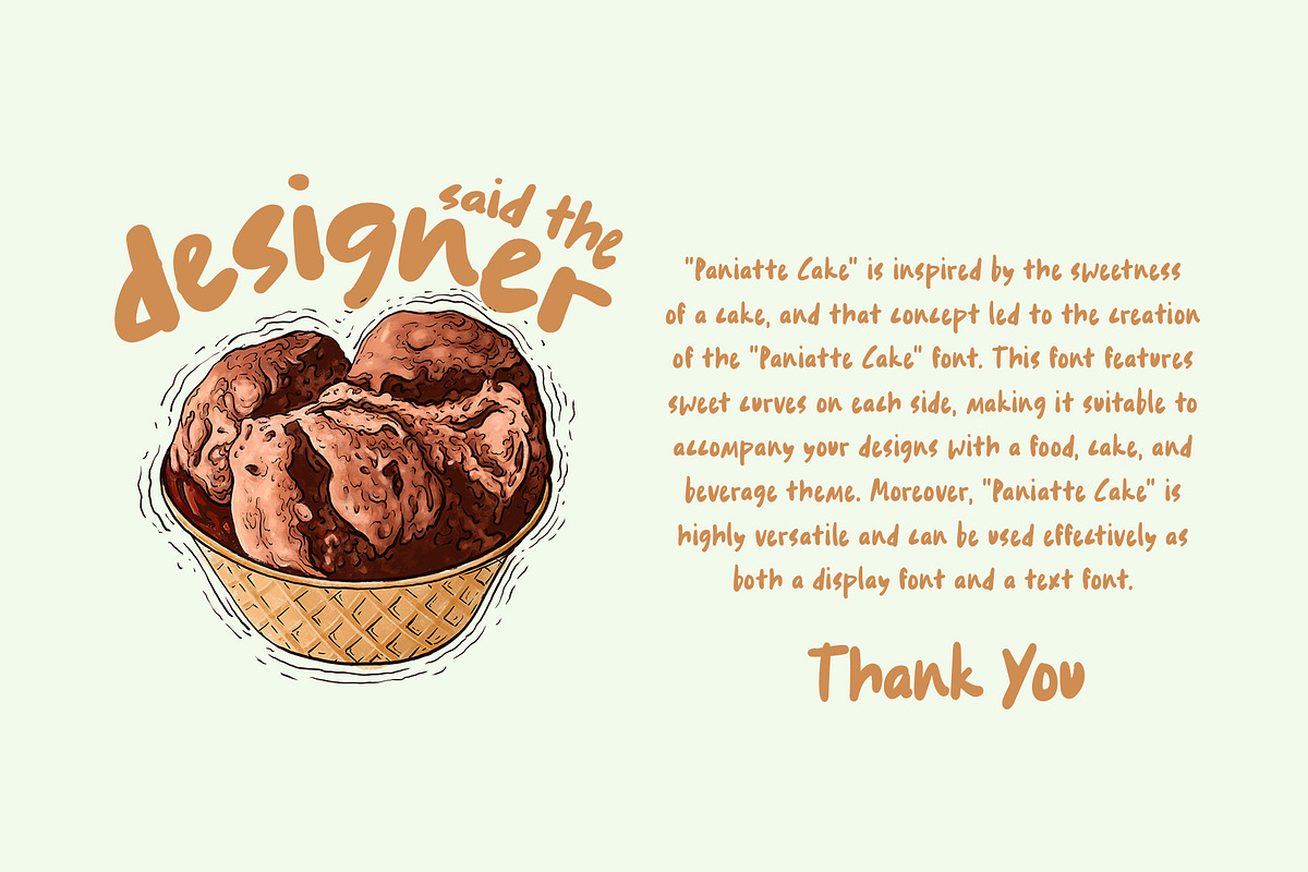 Paniatte Cake Sweet Display Font, a Handwritten Font by Tera Asset Garage (Photo 5 of 7)