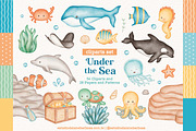 Under the Sea - Cliparts Set, an Illustration by Estudio Daiane Barbosa (Thumbnail 1 of 10)