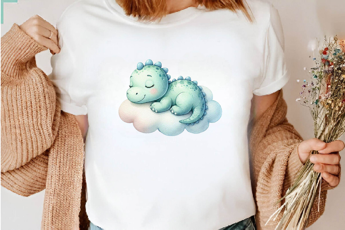 Cute Watercolor Dinosaur Clipart, a Seasonal Illustration by CreationArt (Photo 6 of 7)