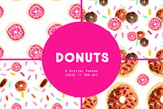 Donut Watercolor Digital Patterns, a Pattern Graphic by Emerald & Ivy Studios (Thumbnail 1 of 2)