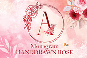 Monogram Handdrawn Rose Font, a Symbol Font by Dm Studio (Thumbnail 1 of 6)