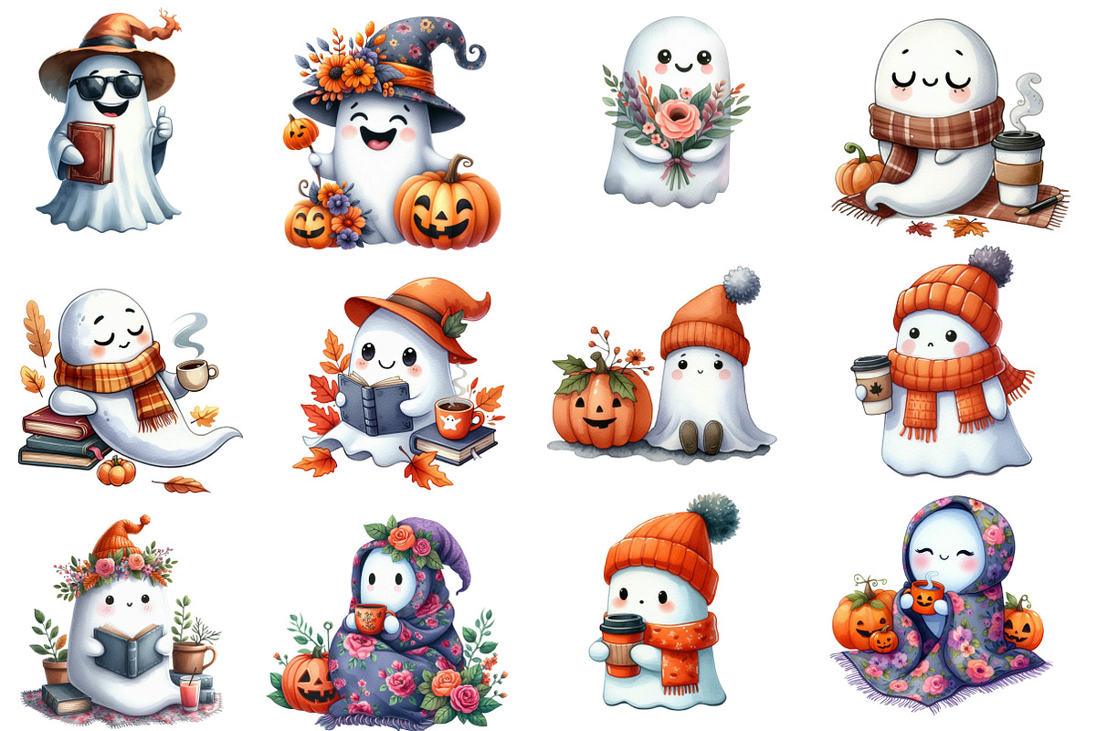 Funny Halloween Ghost Clipart, an Illustration by Designworld (Photo 4 of 6)