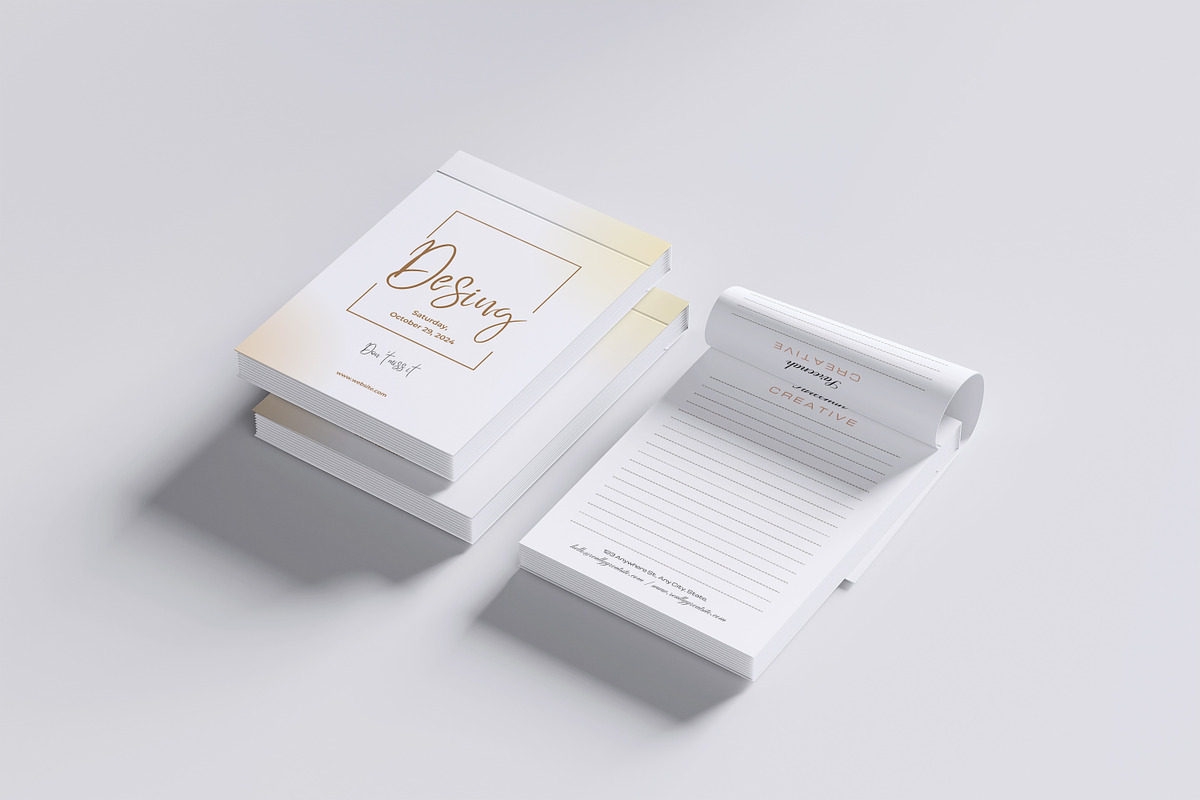Notepad Open Mockup, a Books & Magazine Mockup by graphicstory