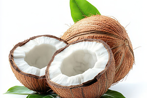 Fresh Coconut Halves Tropical Fruit, a Food & Drink Photo by Pixeness Studio