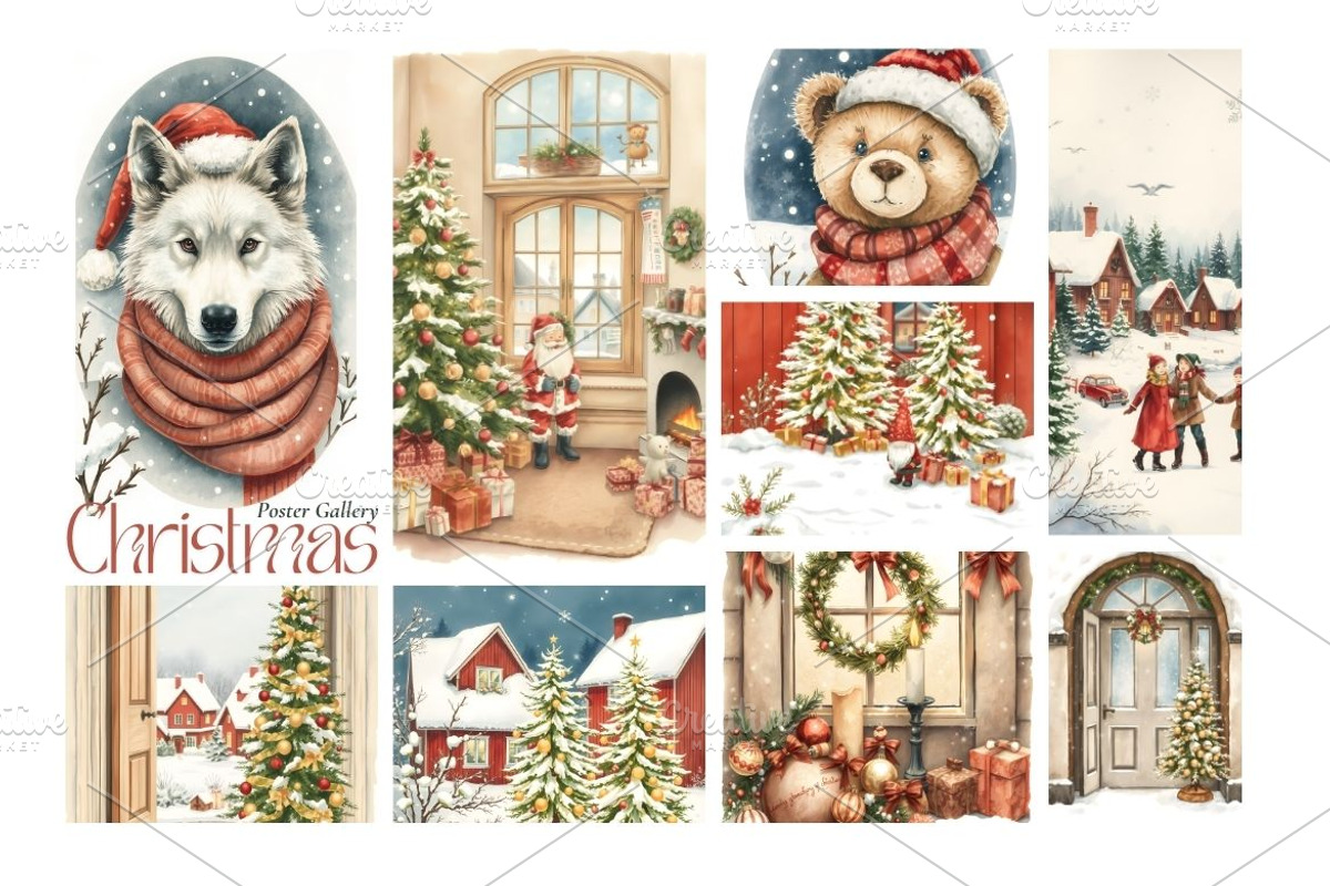 Scandinavian Christmas Bundle, a Decorative Illustration by Alisa Mikibith Art (Photo 19 of 31)